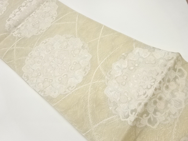 落陽織物製　紗 華紋模様織出し袋帯